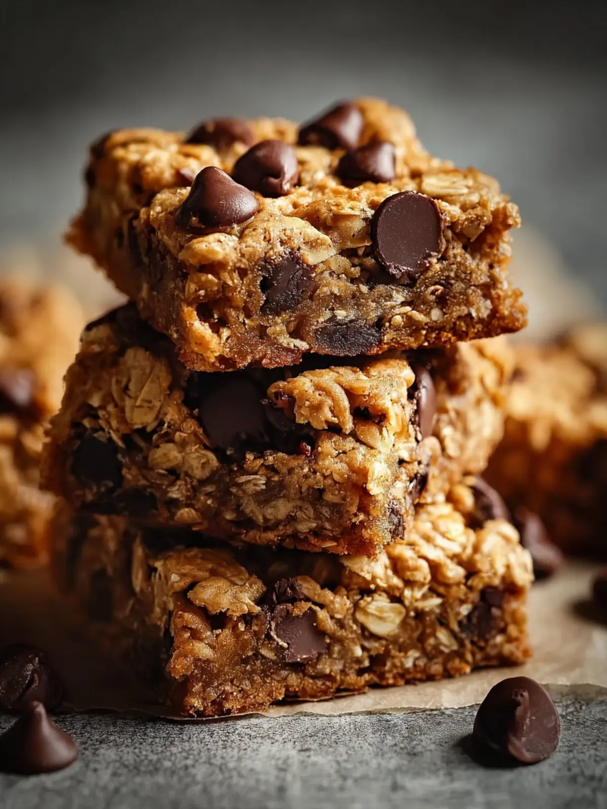 Chocolate Chip Peanut Butter Granola Cookie Bars made easy! First Image