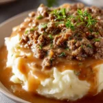 Ground Beef and Gravy Over Mashed Potatoes First Image