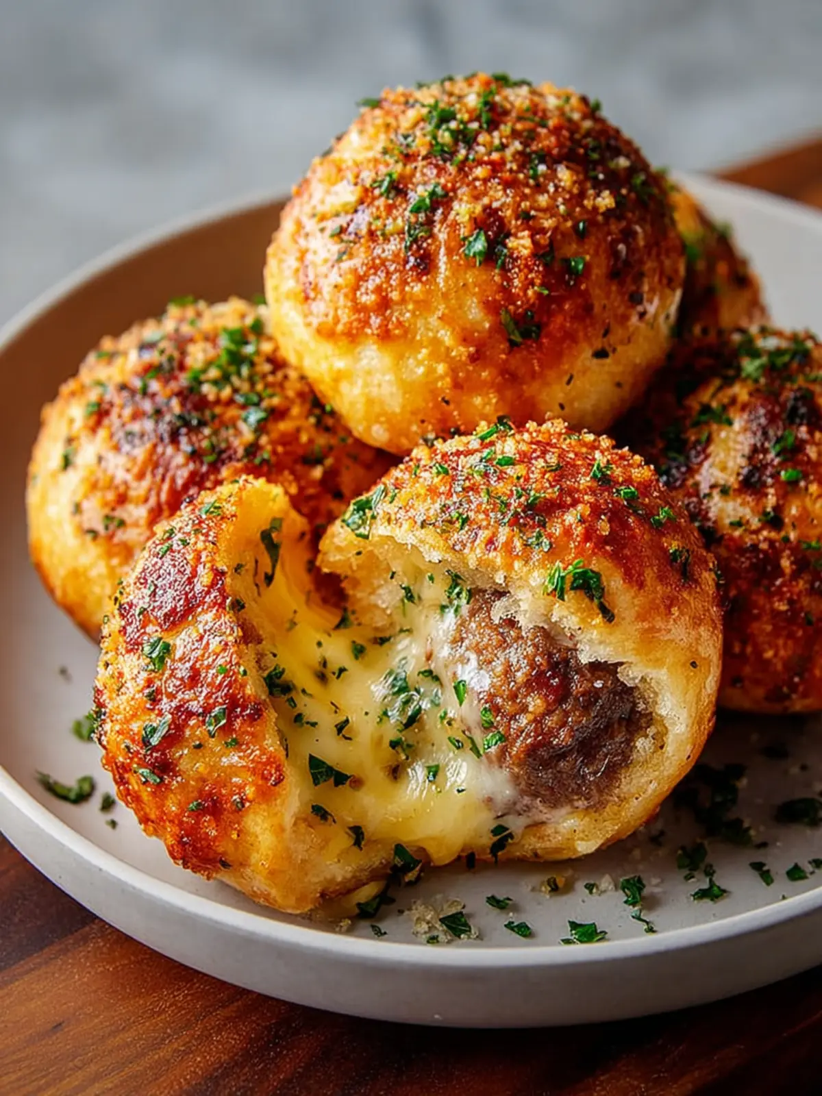 Garlic Parmesan Cheeseburger Bombs First Image