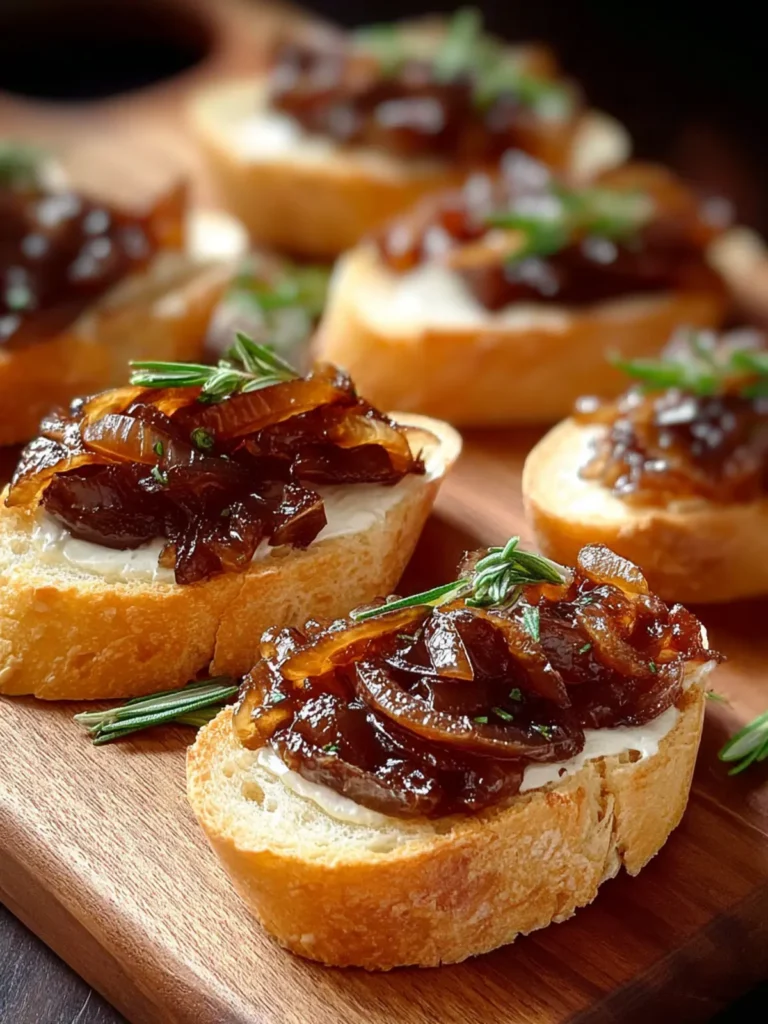 Indulge in Caramelized Onion Jam Crostini Delight First Image