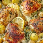 Irresistible Creamy Lemon Chicken and Potatoes Skillet First Image