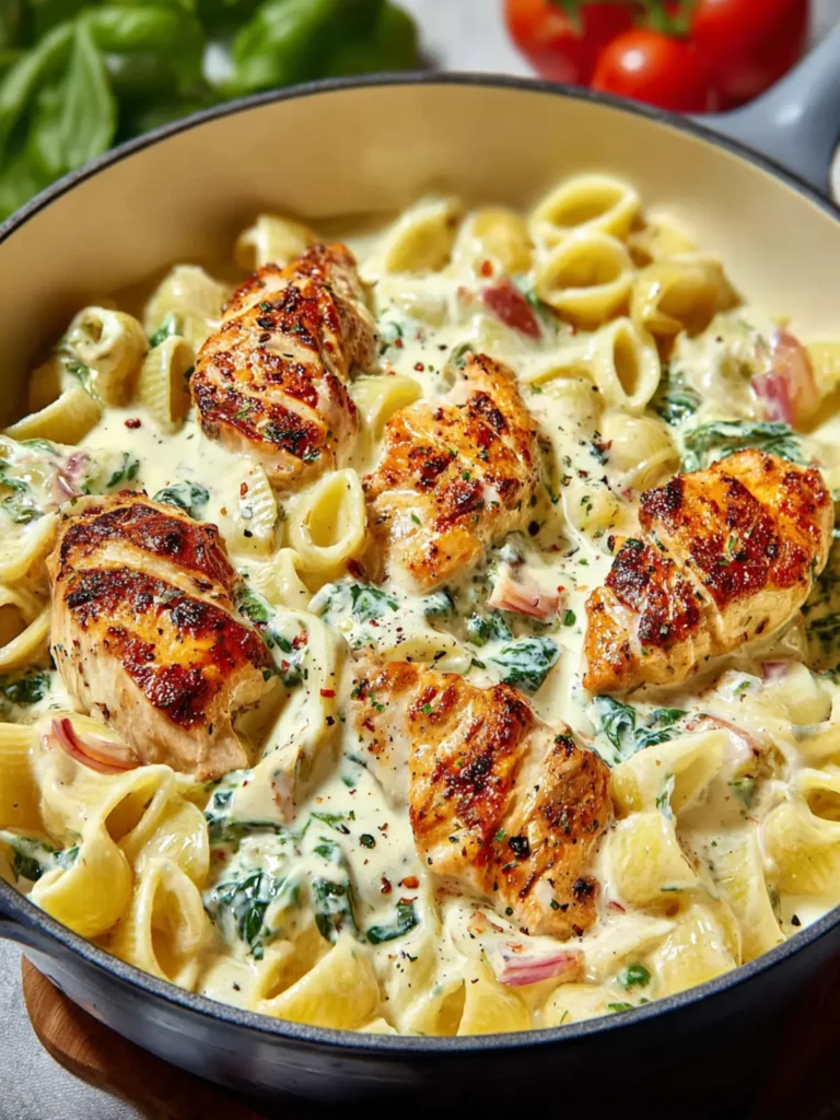Creamy Spinach and Artichoke Chicken Pasta Delight First Image