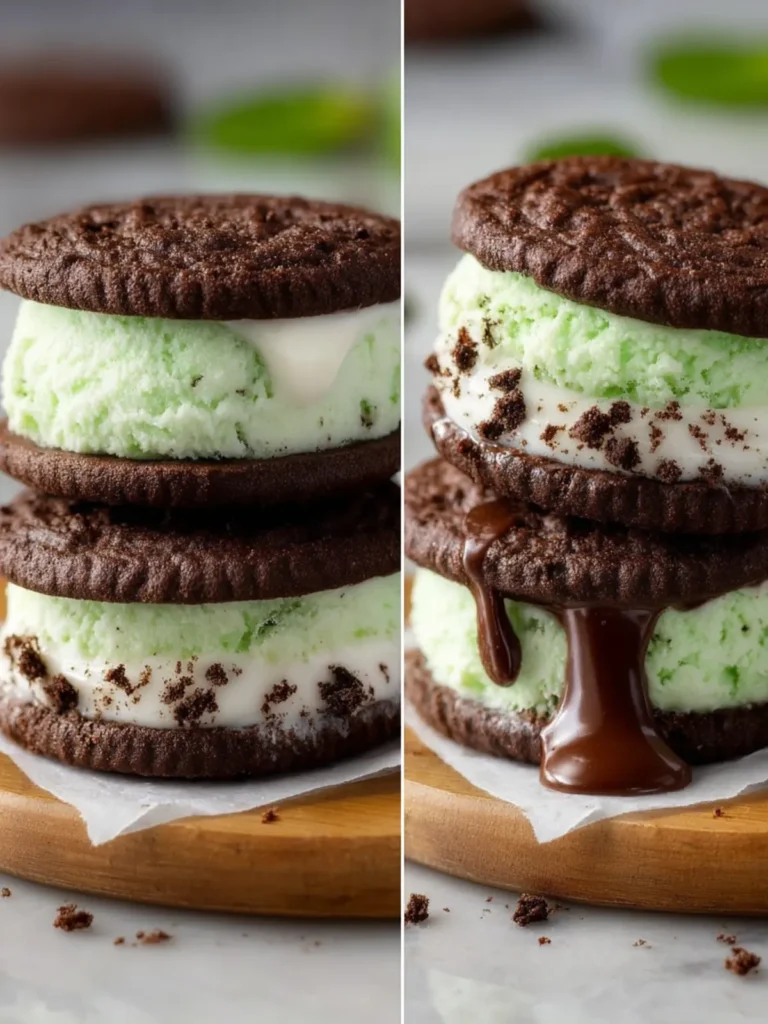 Homemade Mint Chip Oreos | Easy Chocolate Mint Cookies Recipe First Image