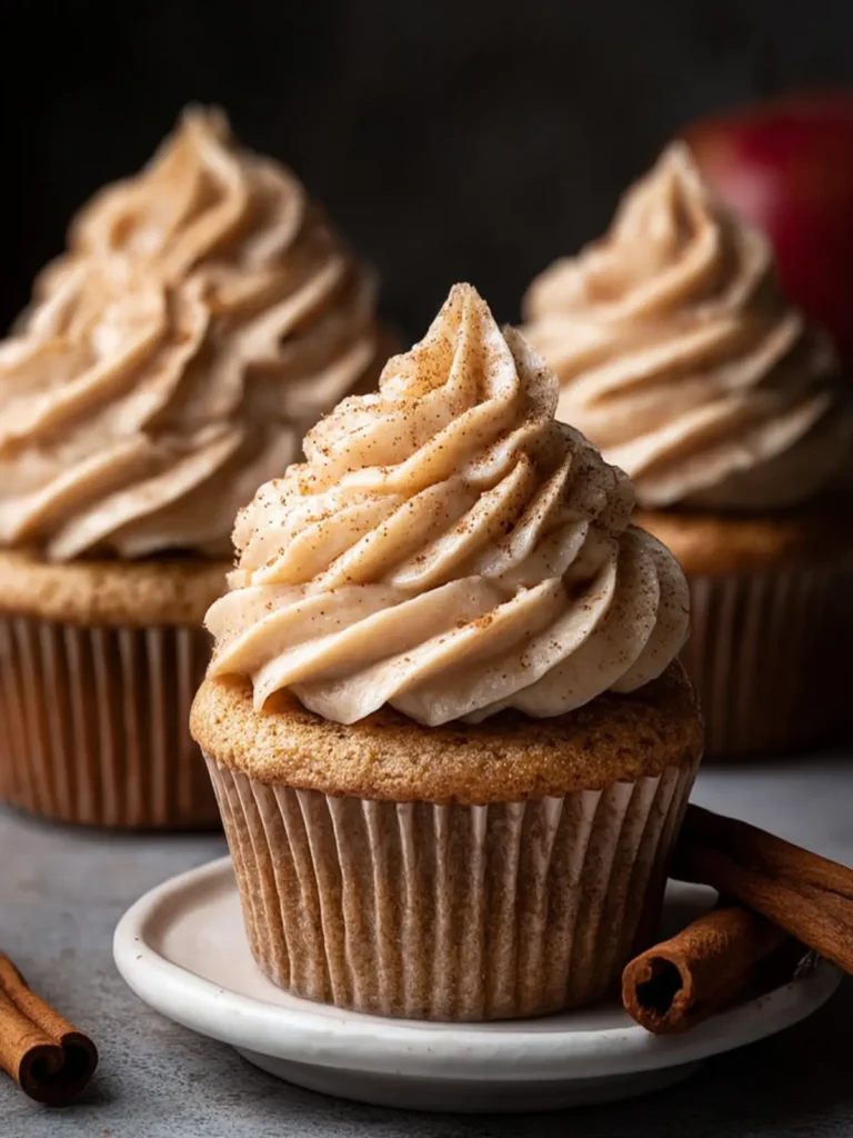 Apple Cider Cupcakes with Spiced Buttercream Frosting First Image