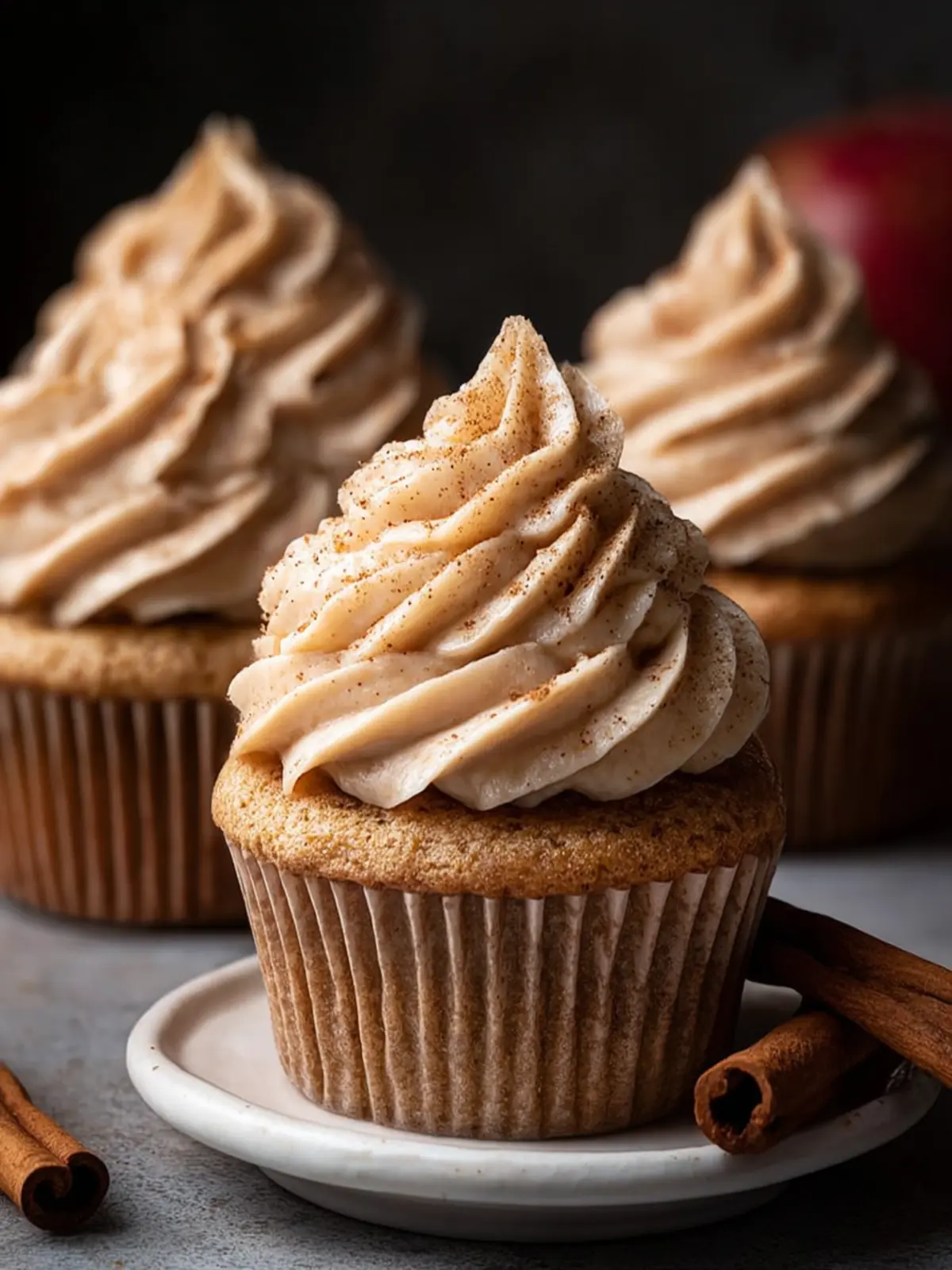 Apple Cider Cupcakes with Spiced Buttercream Frosting First Image