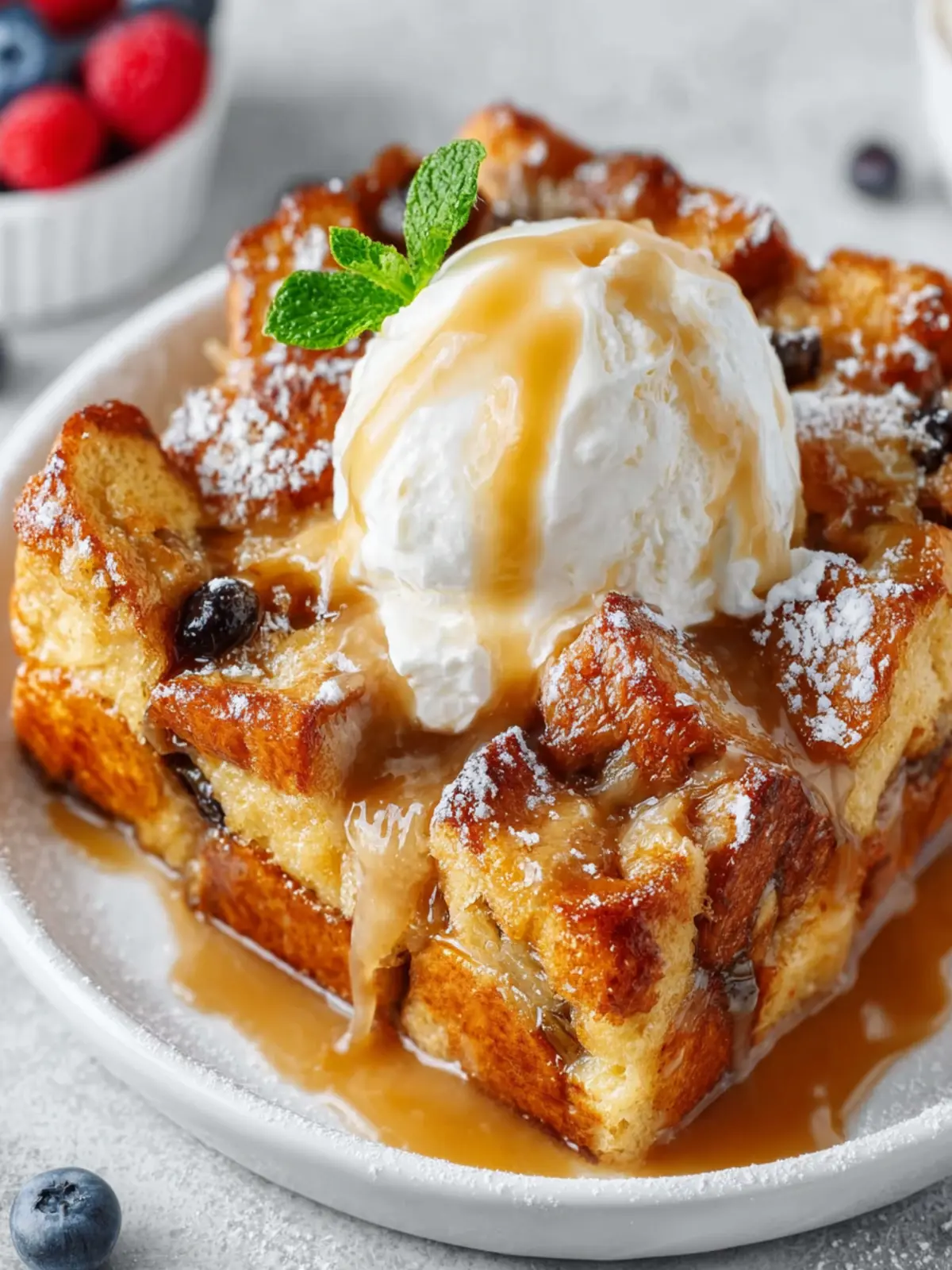 Bread Pudding with Butter Rum Sauce First Image