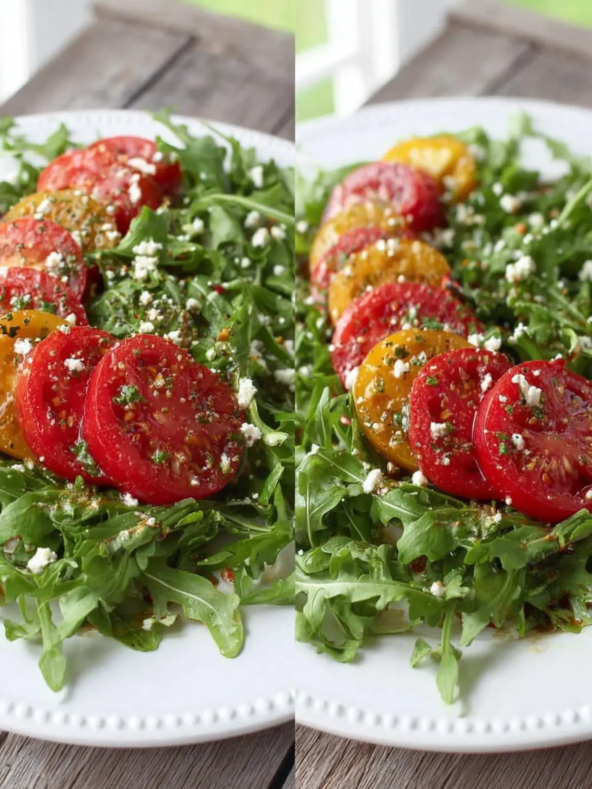 Easy Heirloom Tomato Arugula Salad First Image