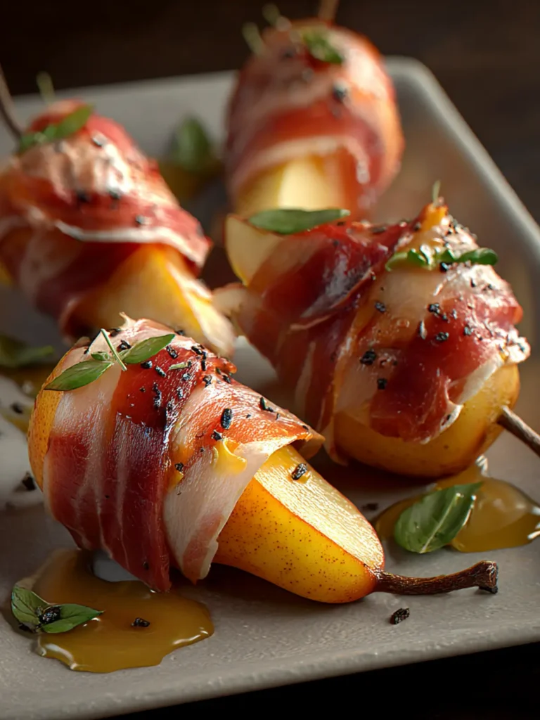 Irresistible Prosciutto Wrapped Pears with Honey Delight First Image