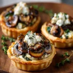 Mushroom, Shallot & Herbed Goat Cheese Tarts – A Gourmet Bite That Feels Fancy but Feeds the Soul First Image