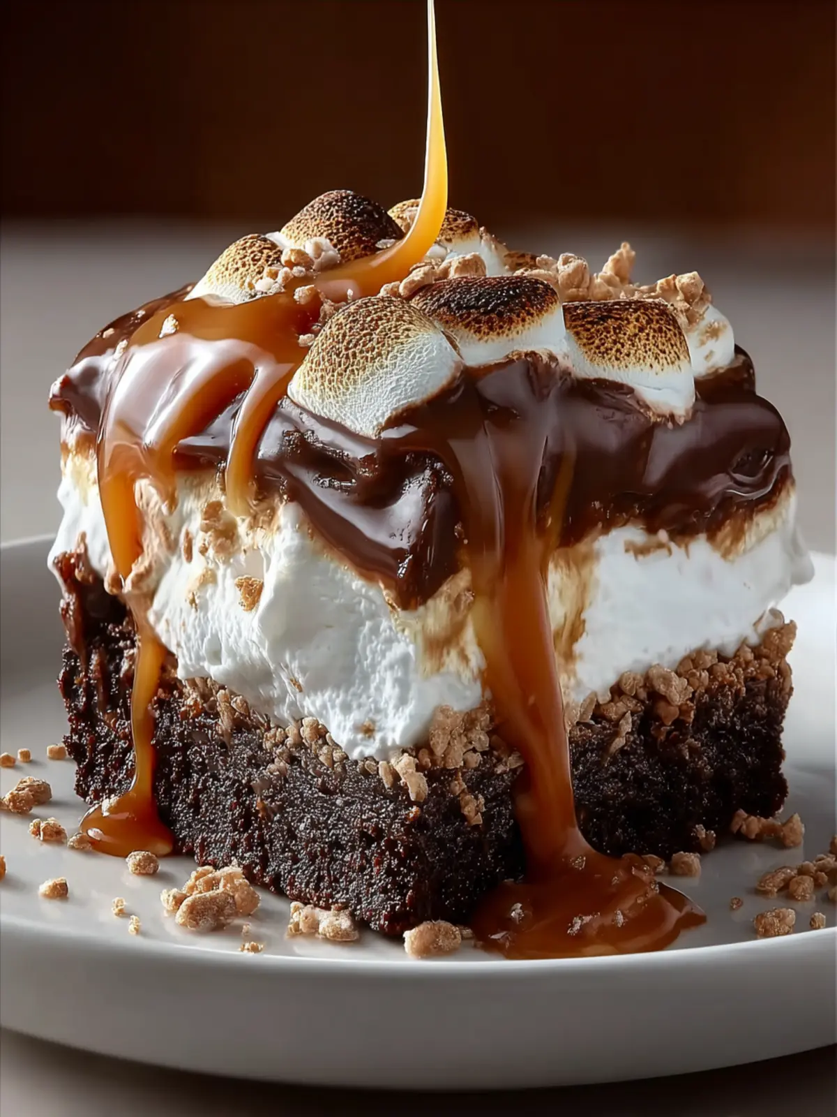 Chocolate Caramel Marshmallow Ooey Gooey Cake First Image