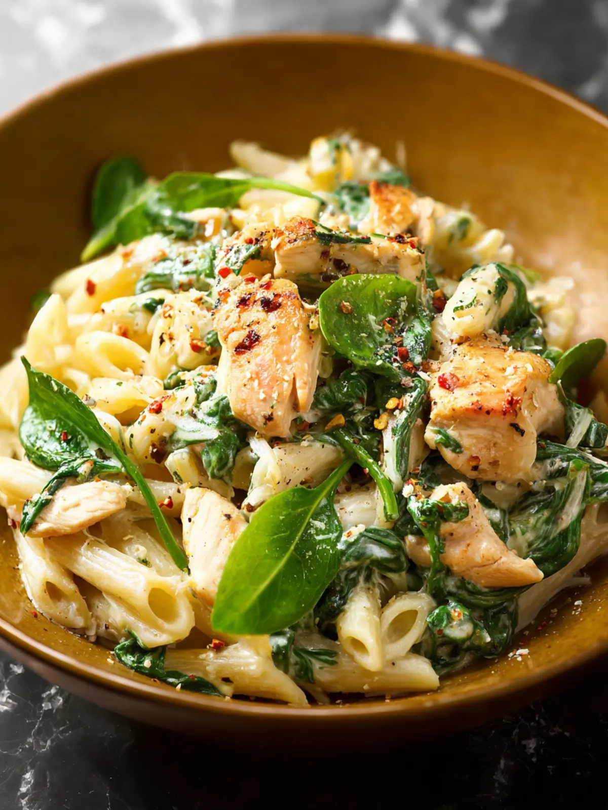 Creamy Chicken Spinach Pasta First Image