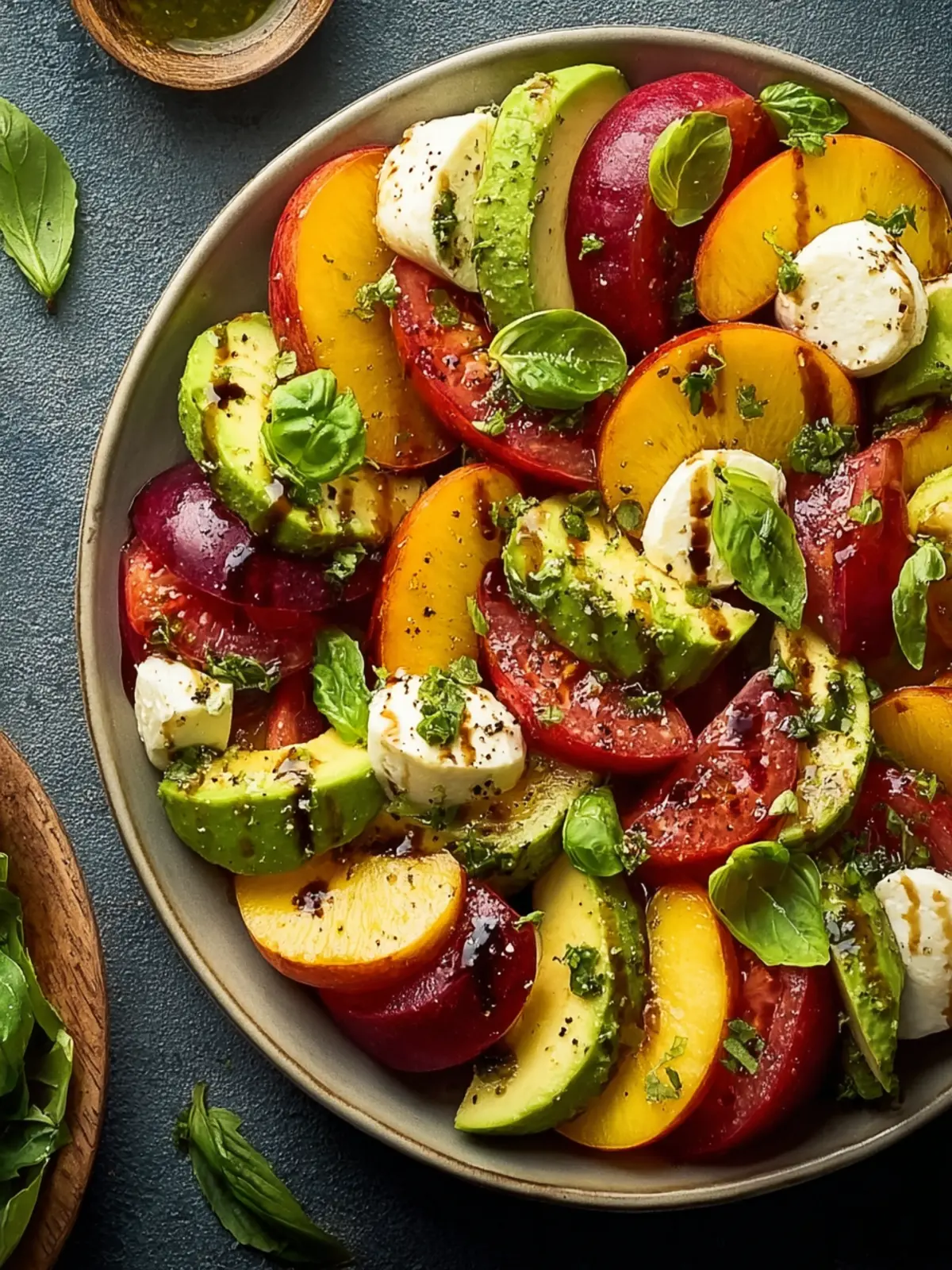 Refreshing Avocado Peach Caprese Salad Recipe Delight First Image
