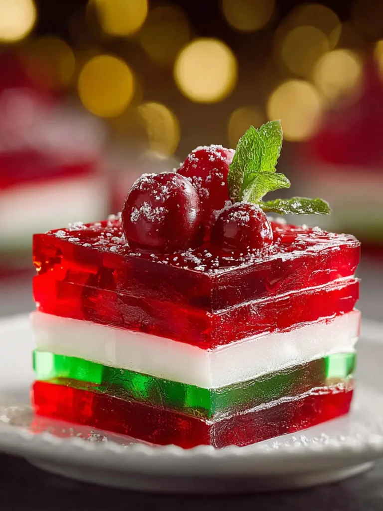 Easy Layered Christmas Jello First Image