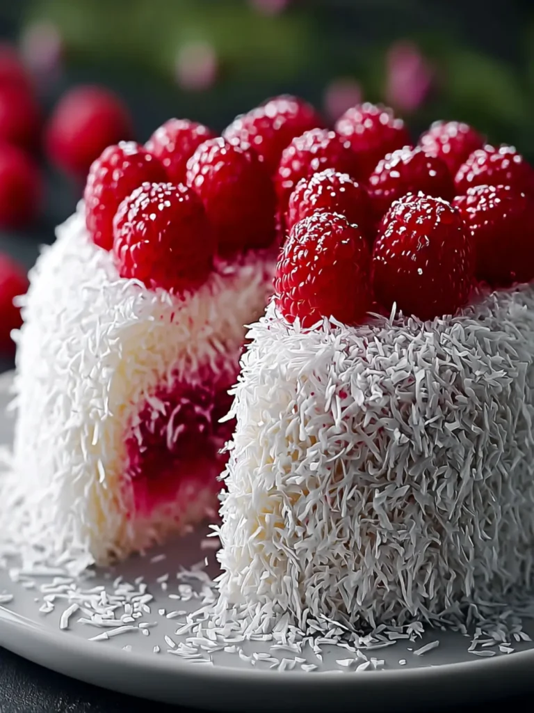 Irresistible Raspberry Coconut Snowball Cake for Spring Delights First Image