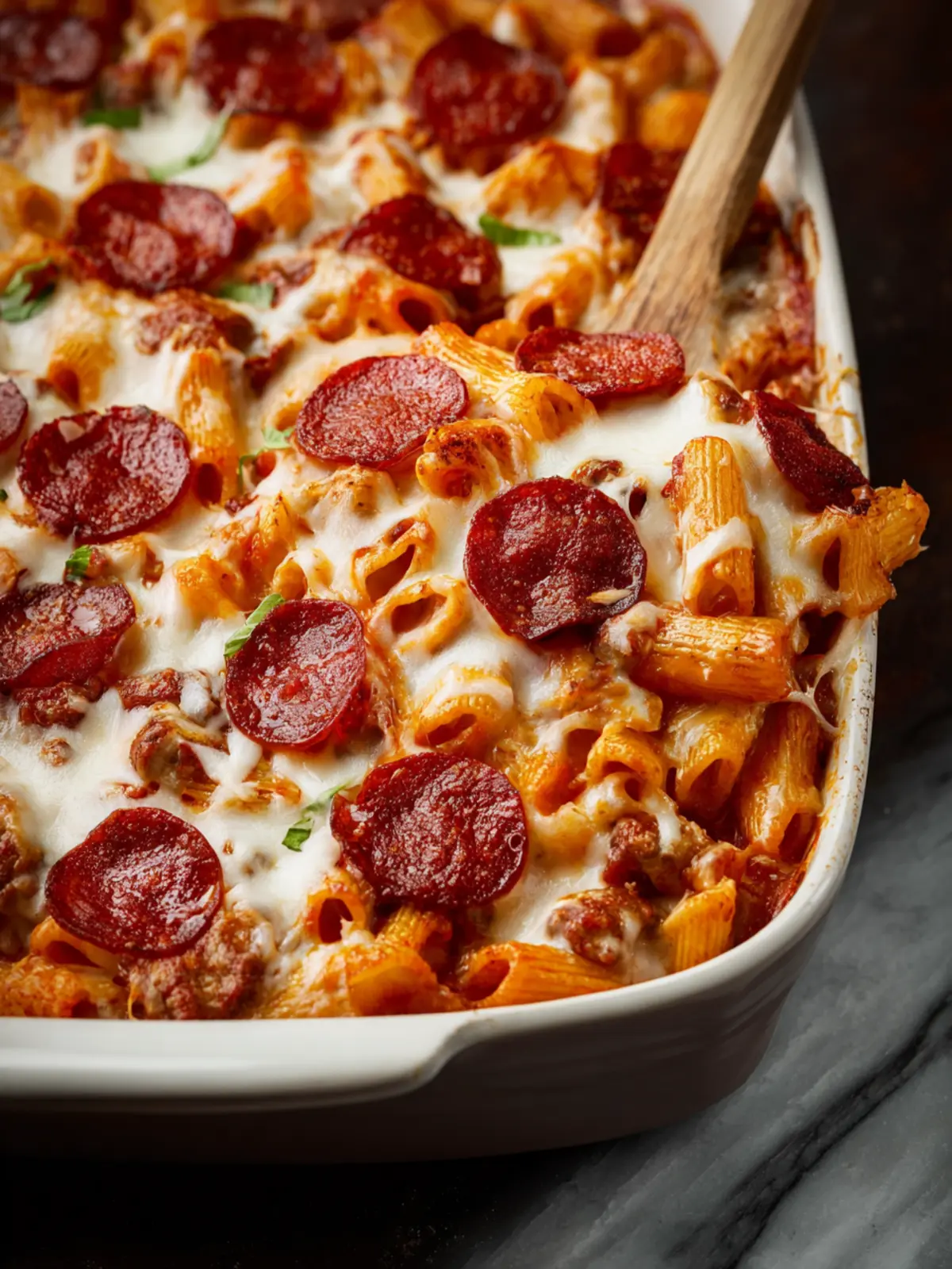 Super Easy Pizza Pasta Bake First Image