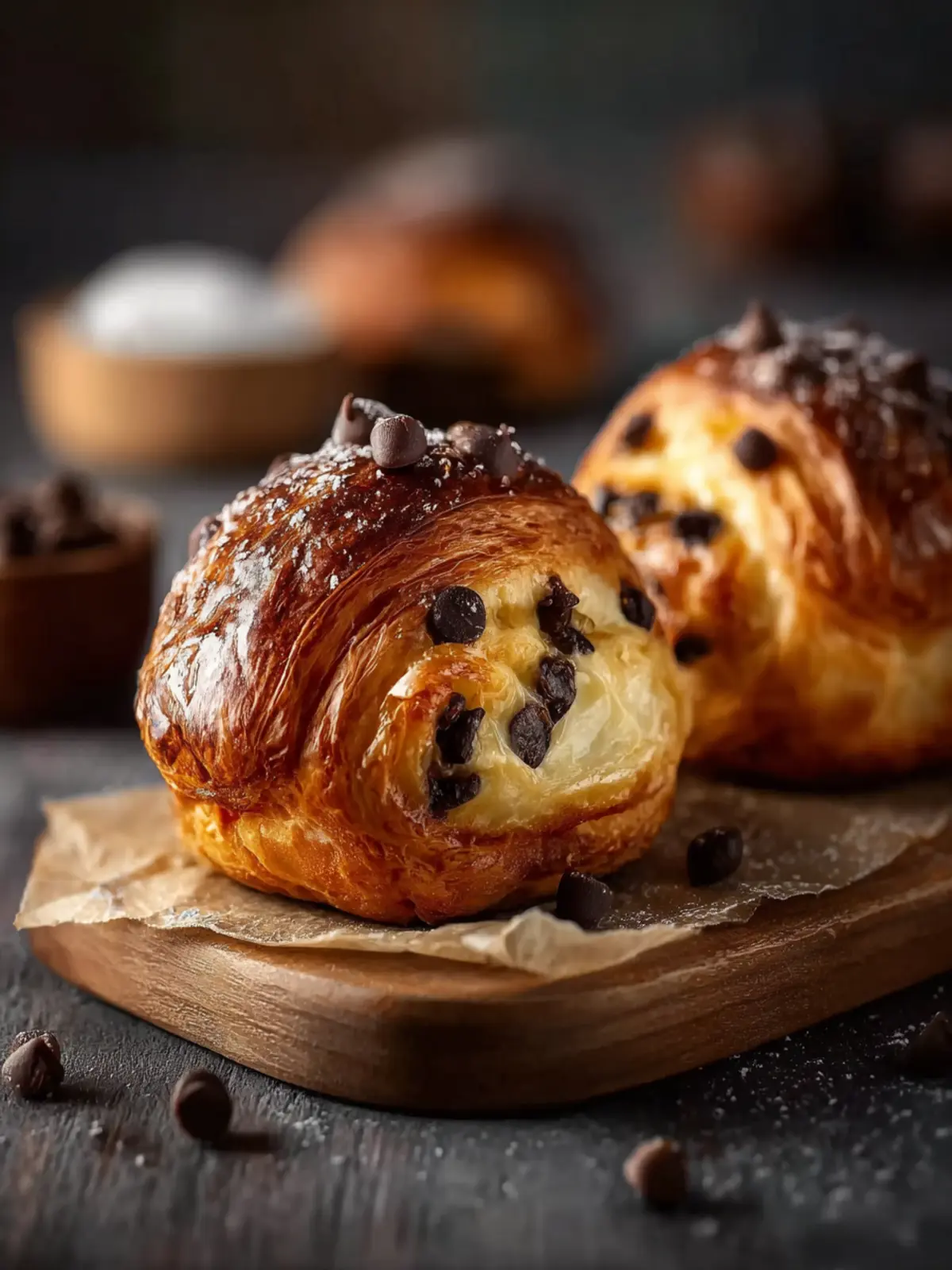 Indulgent Chocolate Chip Custard Brioches First Image