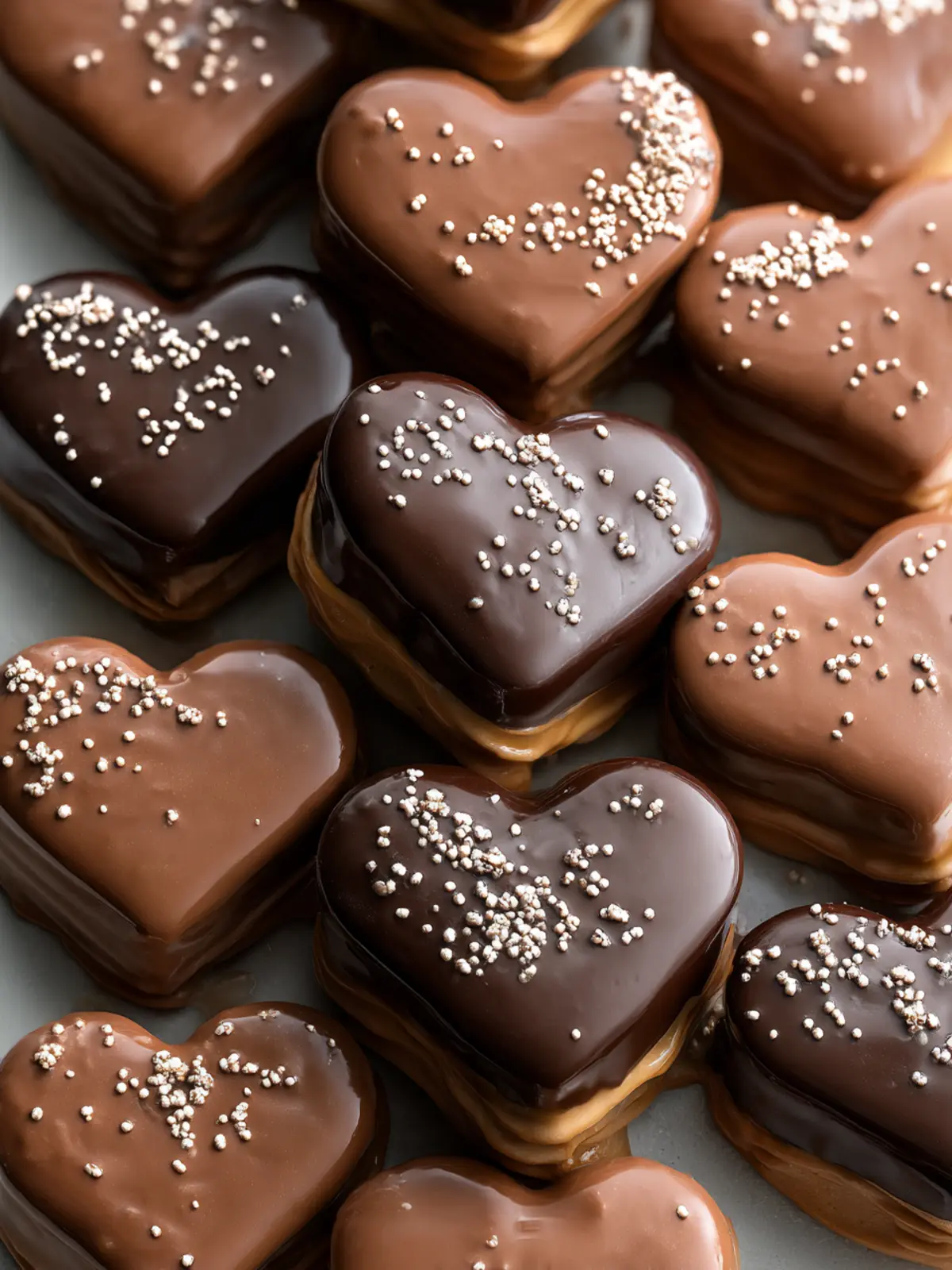 Homemade Chocolate Peanut Butter Hearts for Valentine's Day First Image