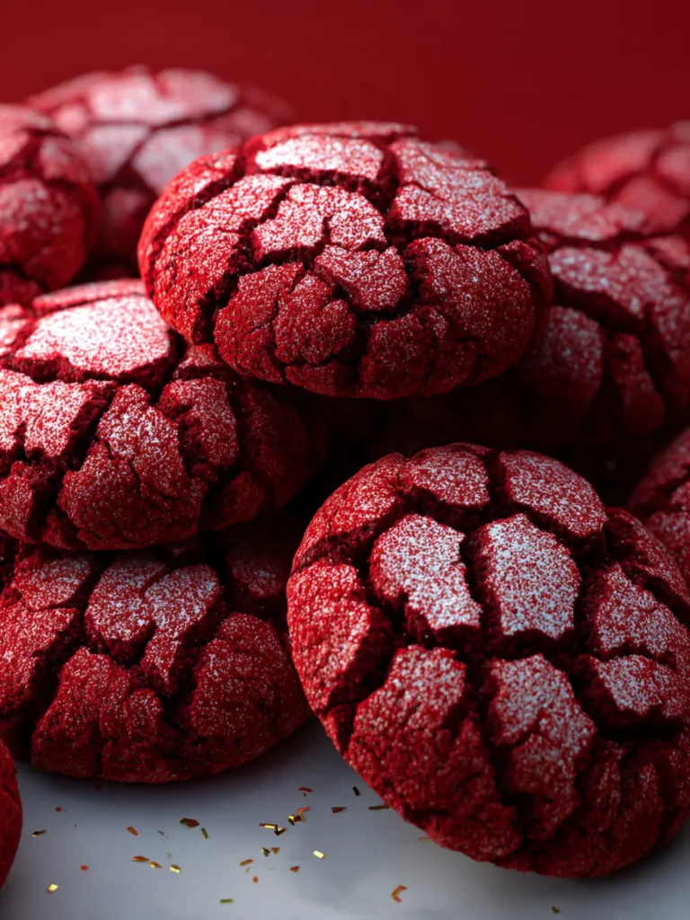 Red Velvet Crinkle Cookies First Image