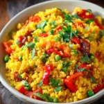 Irresistible Saffron Couscous with Roasted Peppers Recipe First Image