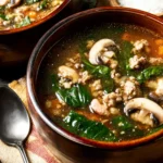 Ground Turkey Soup (with Mushrooms and Spinach) First Image