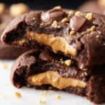 Peanut Butter Stuffed Chocolate Cookies First Image