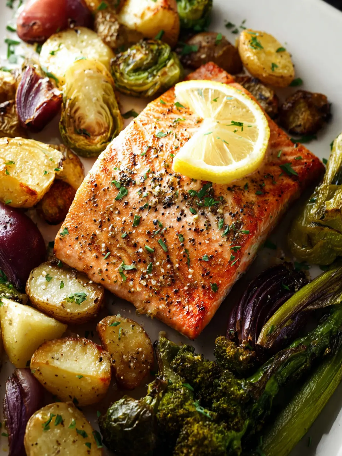 Sheet Pan Salmon and Veggies First Image