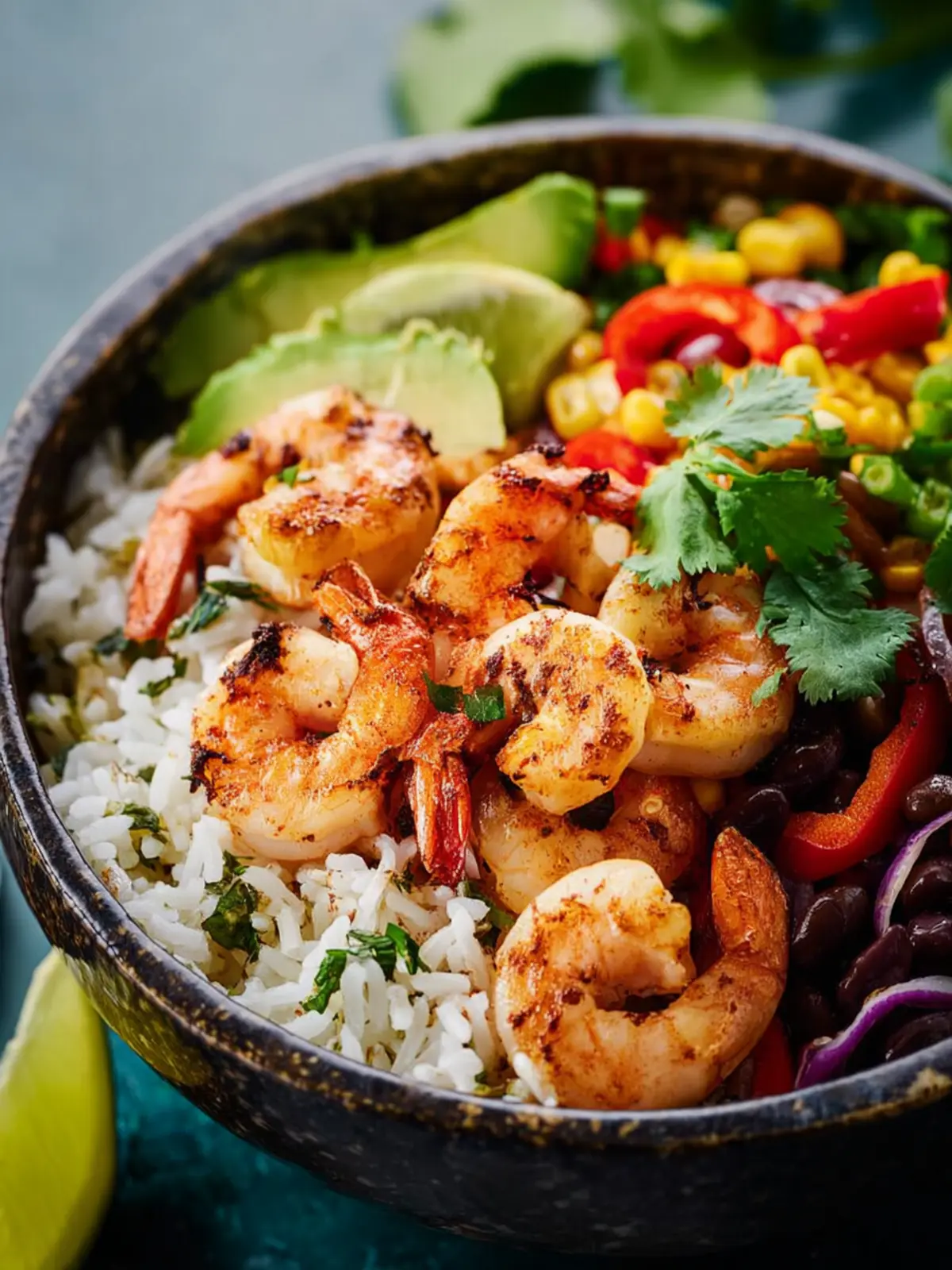 Shrimp Bowl with Cilantro Lime Rice First Image