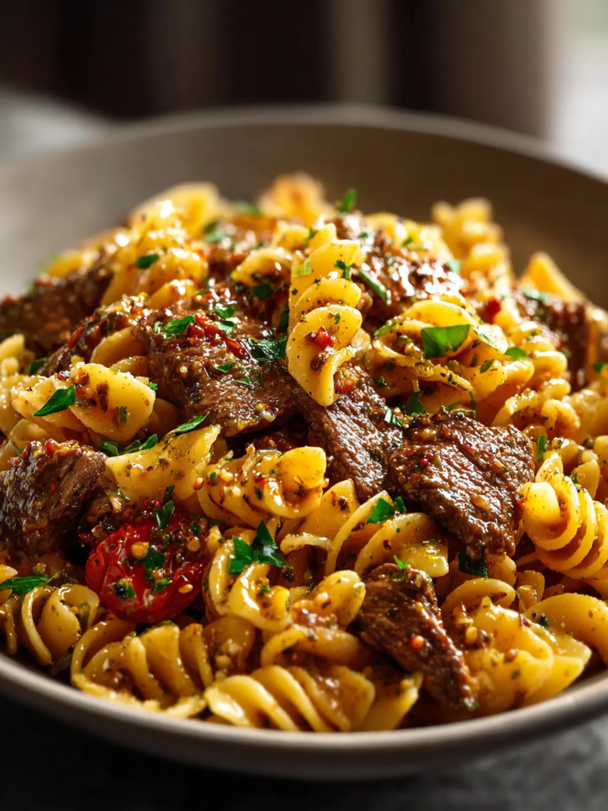Garlic Butter Beef Pasta First Image