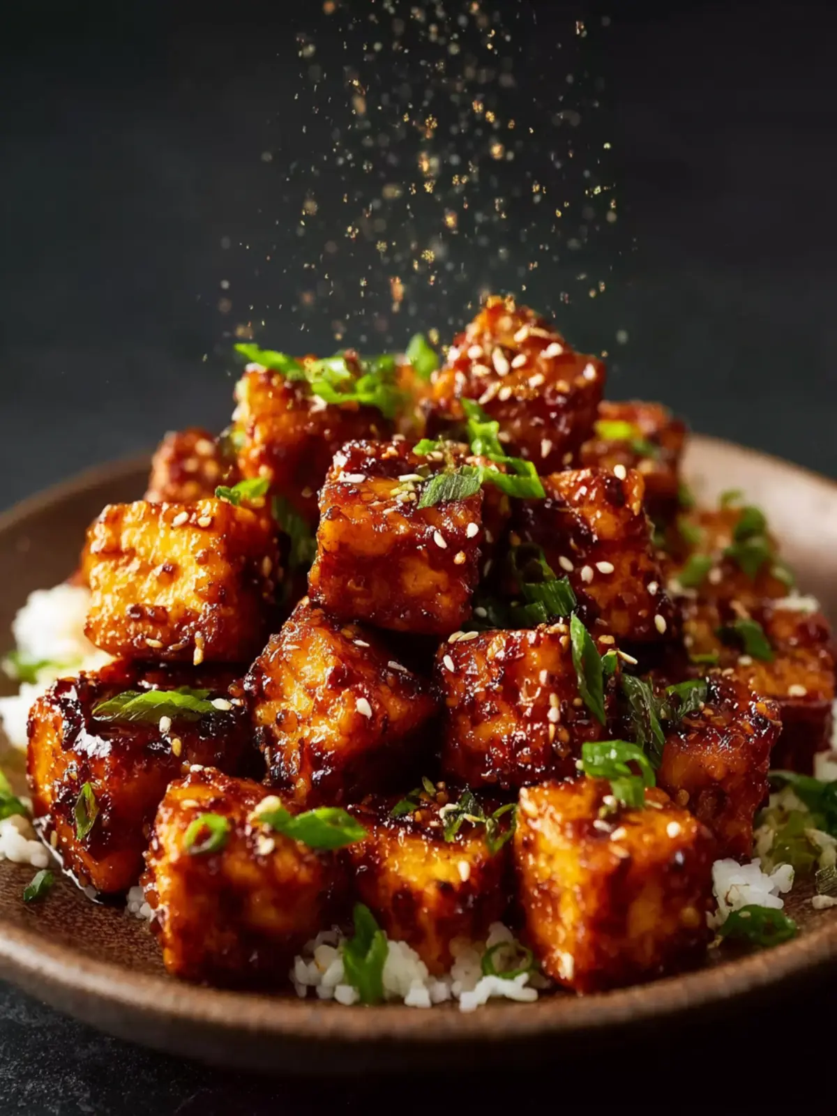 crispy honey garlic tofu First Image